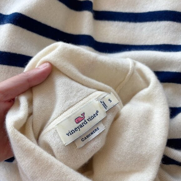 Vineyard vines cashmere sweater striped white blue - Picture 8 of 11